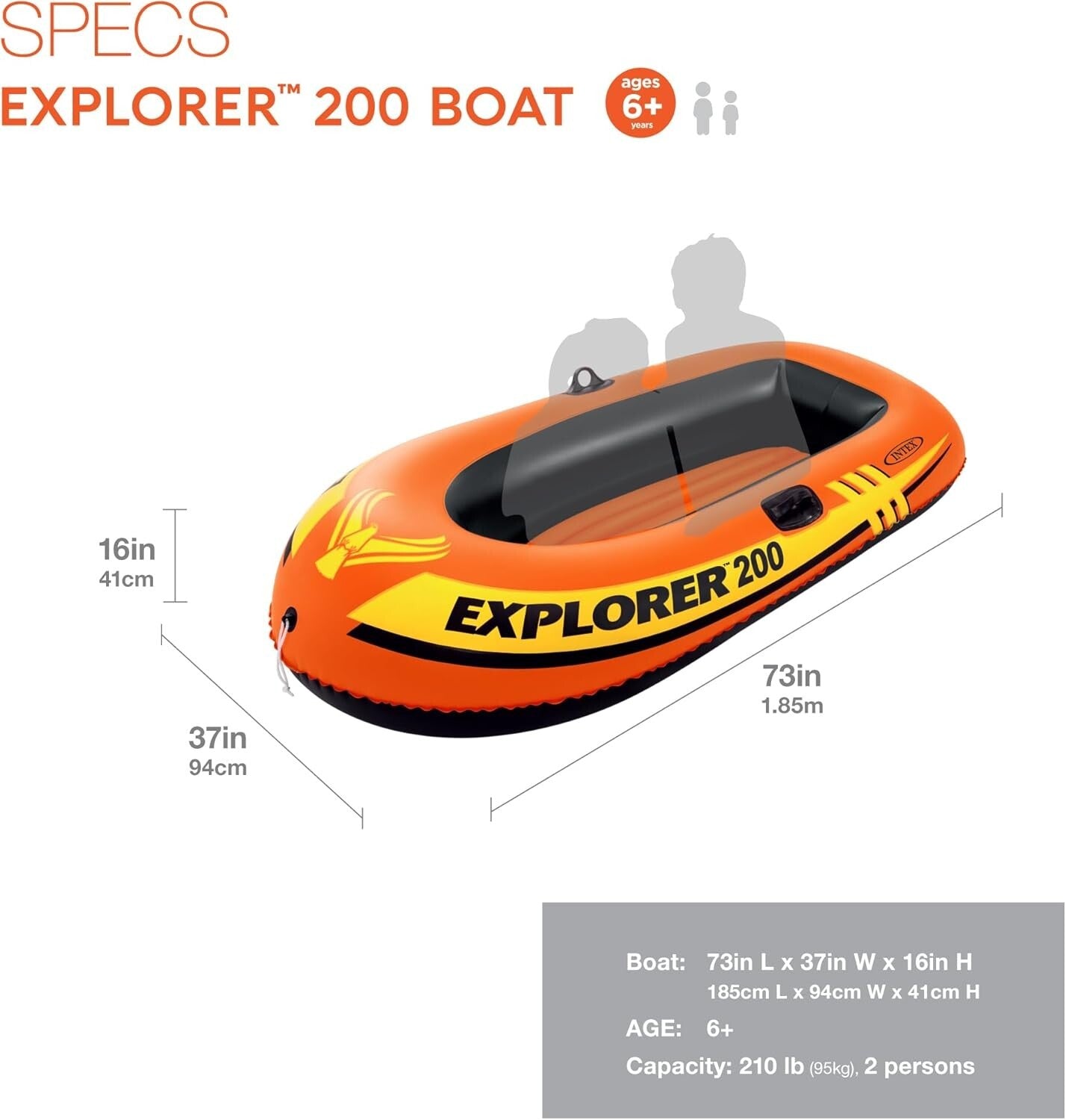 INTEX Explorer Inflatable Series: Dual Air Chambers – Welded Oar Locks Grab Hand