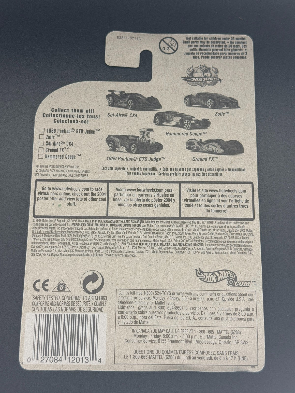 Hot Wheels Sol-Aire CX4 Autonomicals Factory Sealed 2004 Set w Protector