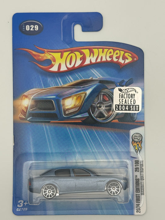 Hot Wheels #29 Maserati Quattroporte First Edition Factory 2004 Set w Protector