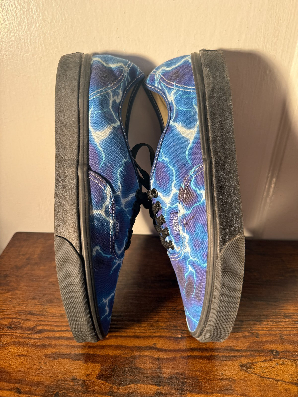 VANS Authentic Lightning Blue Canvas Lace Up Low Sneakers Mens 10.5 VN0A5HZS9FT
