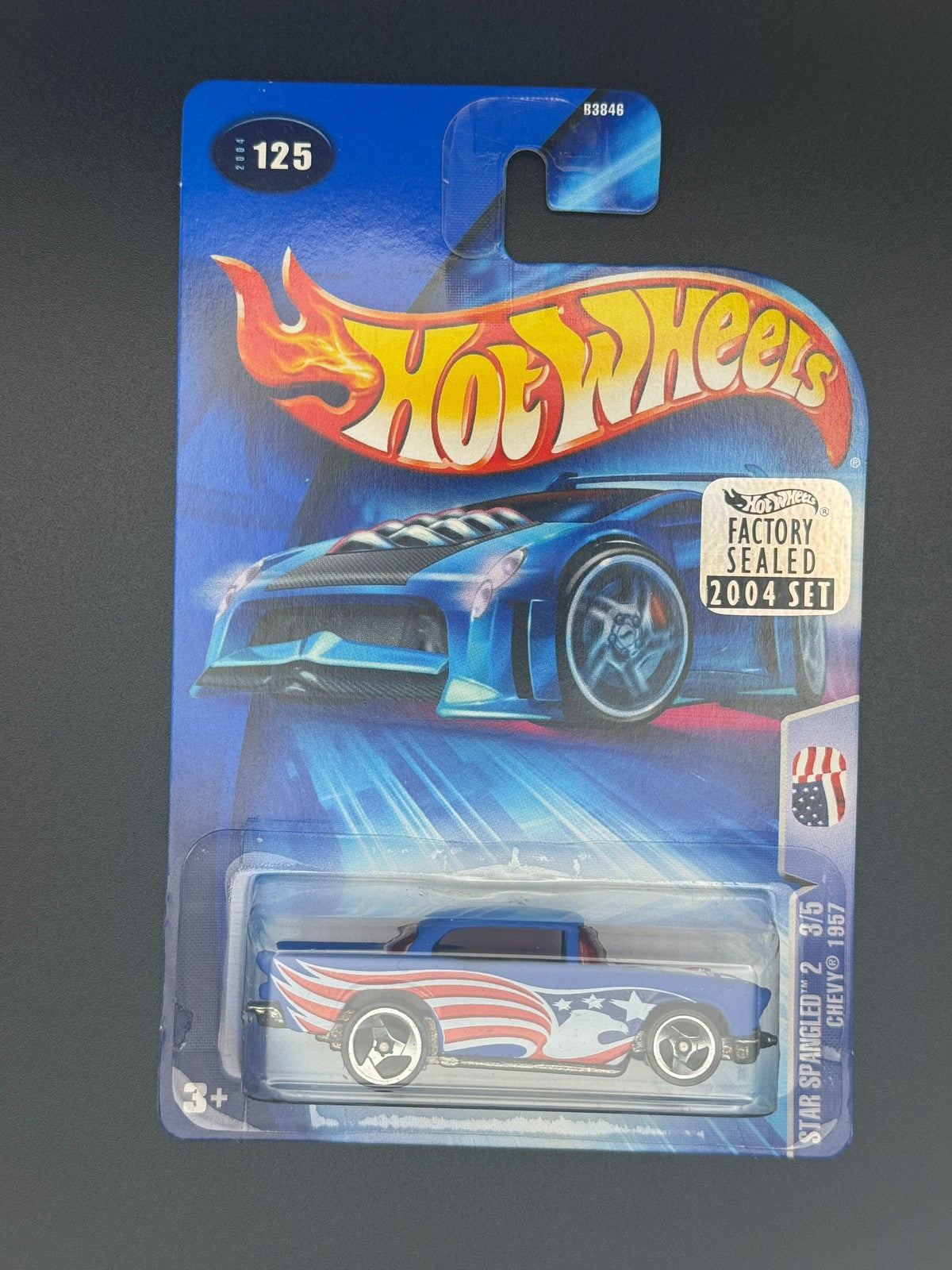Hot Wheels Chevy 1957 Star Spangled 2 Factory Sealed 2004 Set w Protector