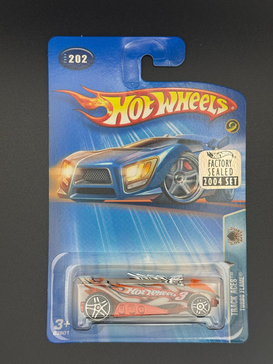 Hot Wheels Turbo Flame Track Aces  Factory Sealed 2004 Set w Protector