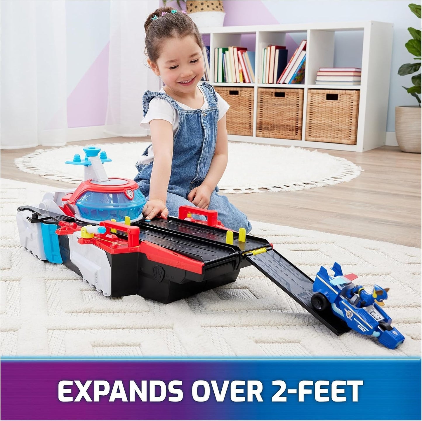 PAW Patrol The Mighty Movie, Aircraft Carrier HQ, Chase Figure & Police Car