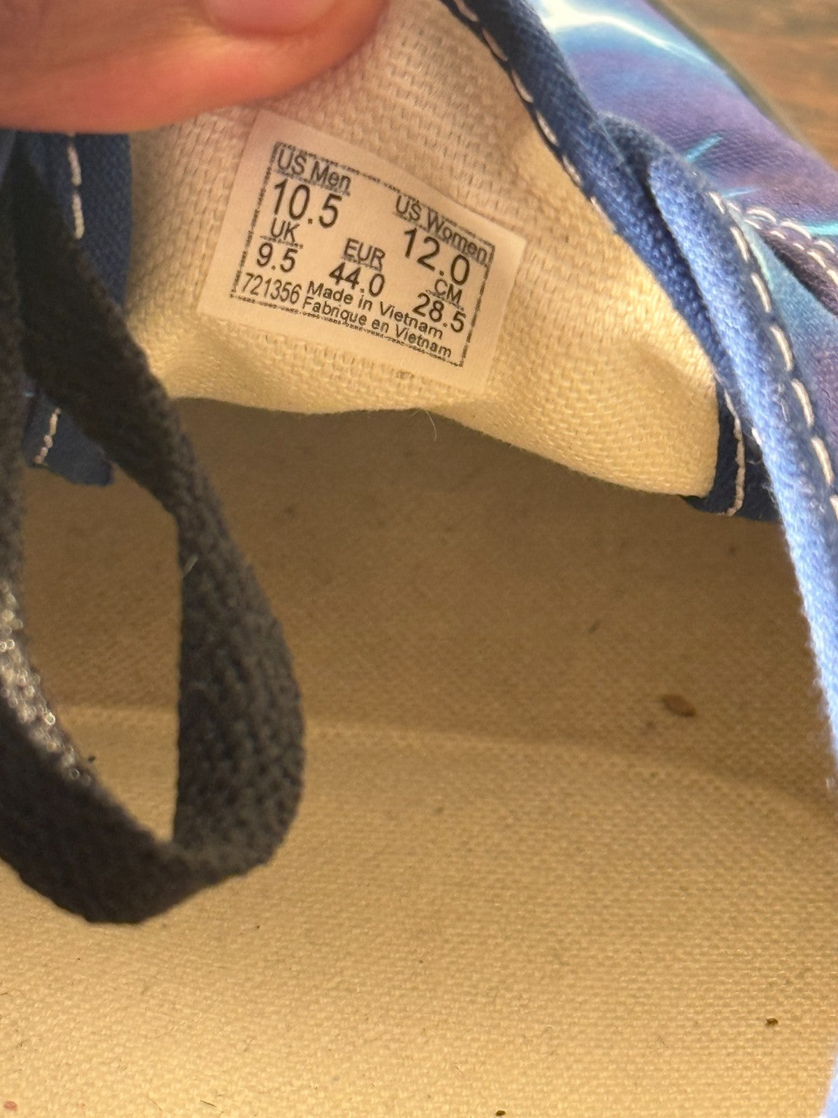 VANS Authentic Lightning Blue Canvas Lace Up Low Sneakers Mens 10.5 VN0A5HZS9FT