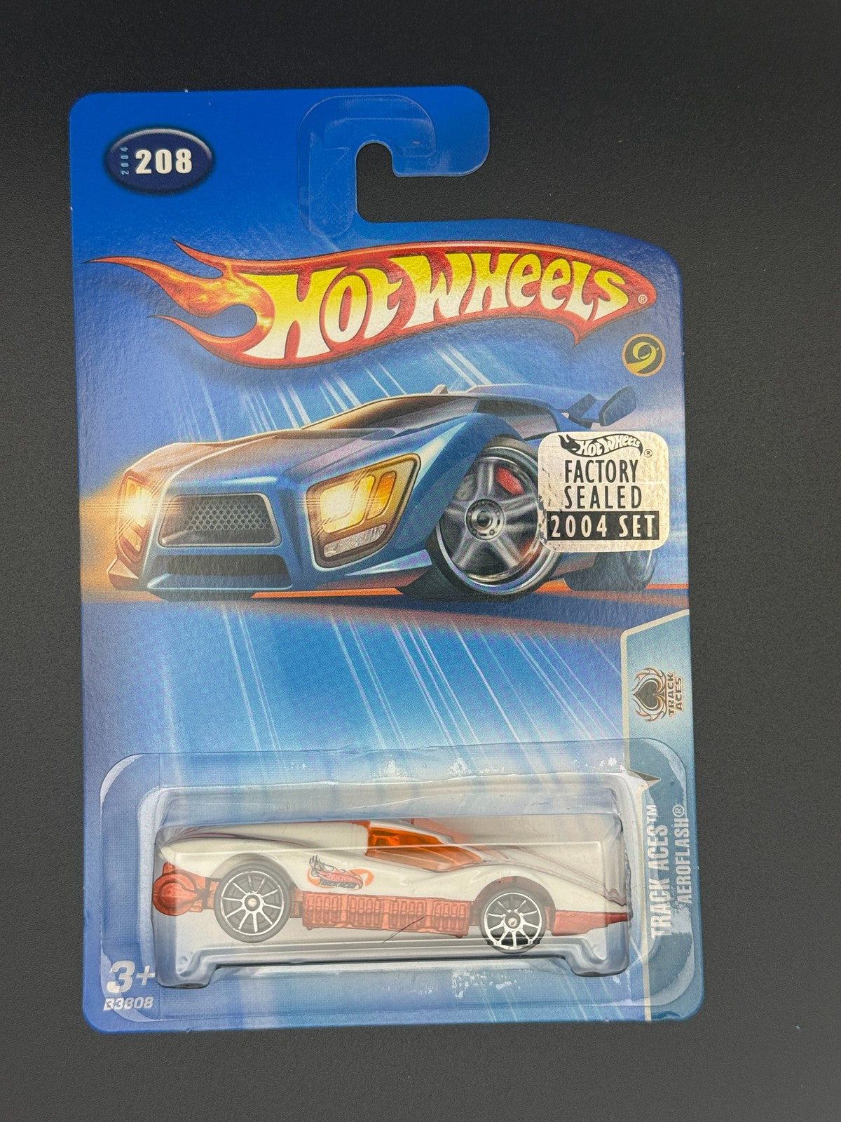 Hot Wheels #208 Aeroflash Track Aces Factory Sealed 2004 Set w Protector