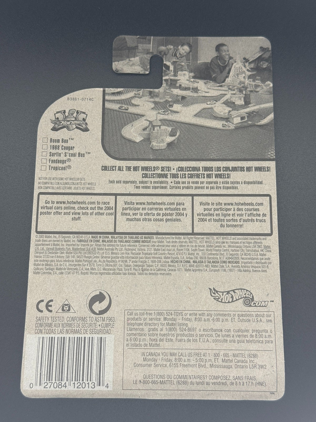 Hot Wheels Surfin' S'Cool Bus Tag Rides Factory Sealed 2004 Set w Protector
