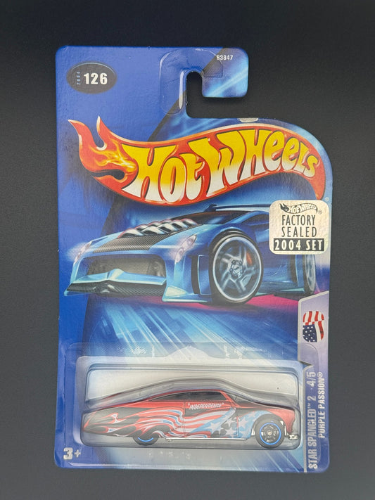Hot Wheels Purple Passion Star Spangled 2 Factory Sealed 2004 Set w Protector