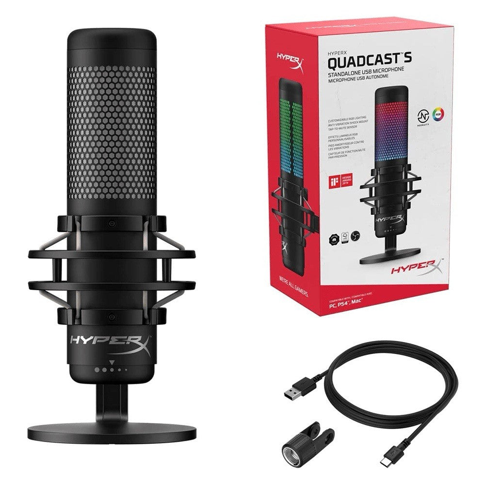 HyperX QuadCast S RGB USB Condenser Microphone - Black (HMIQ1S-XX-RG/G)