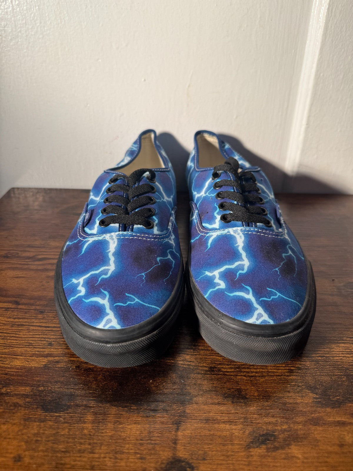 VANS Authentic Lightning Blue Canvas Lace Up Low Sneakers Mens 10.5 VN0A5HZS9FT