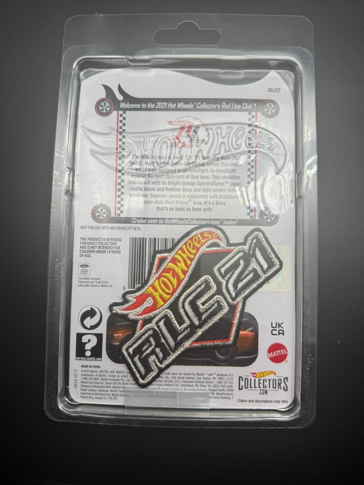 HOT WHEELS RLC MUSTANG BOSS 302 (2021) MEMBERSHIP CAR / VINTAGE BUTTON AND PATCH