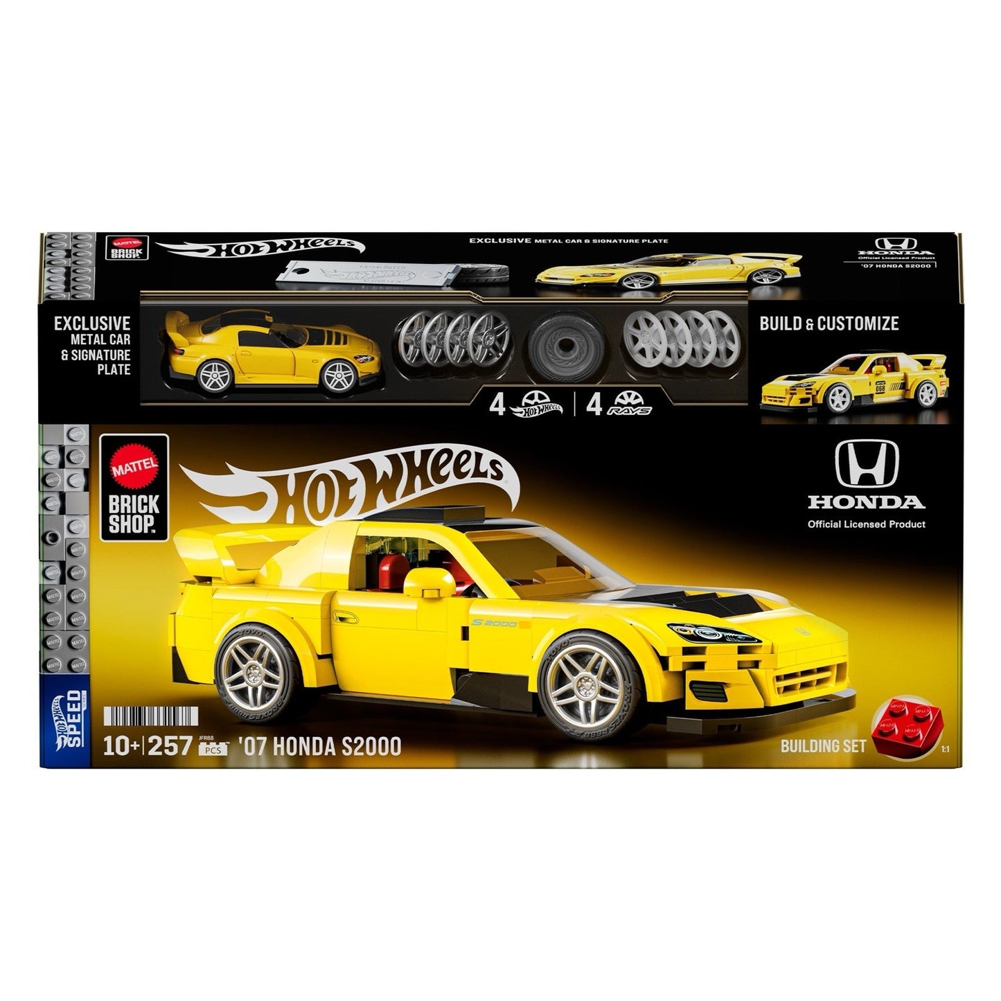 Mattel Brick Shop Hot Wheels ’07 Honda S2000 Building Toy Kit 257pc