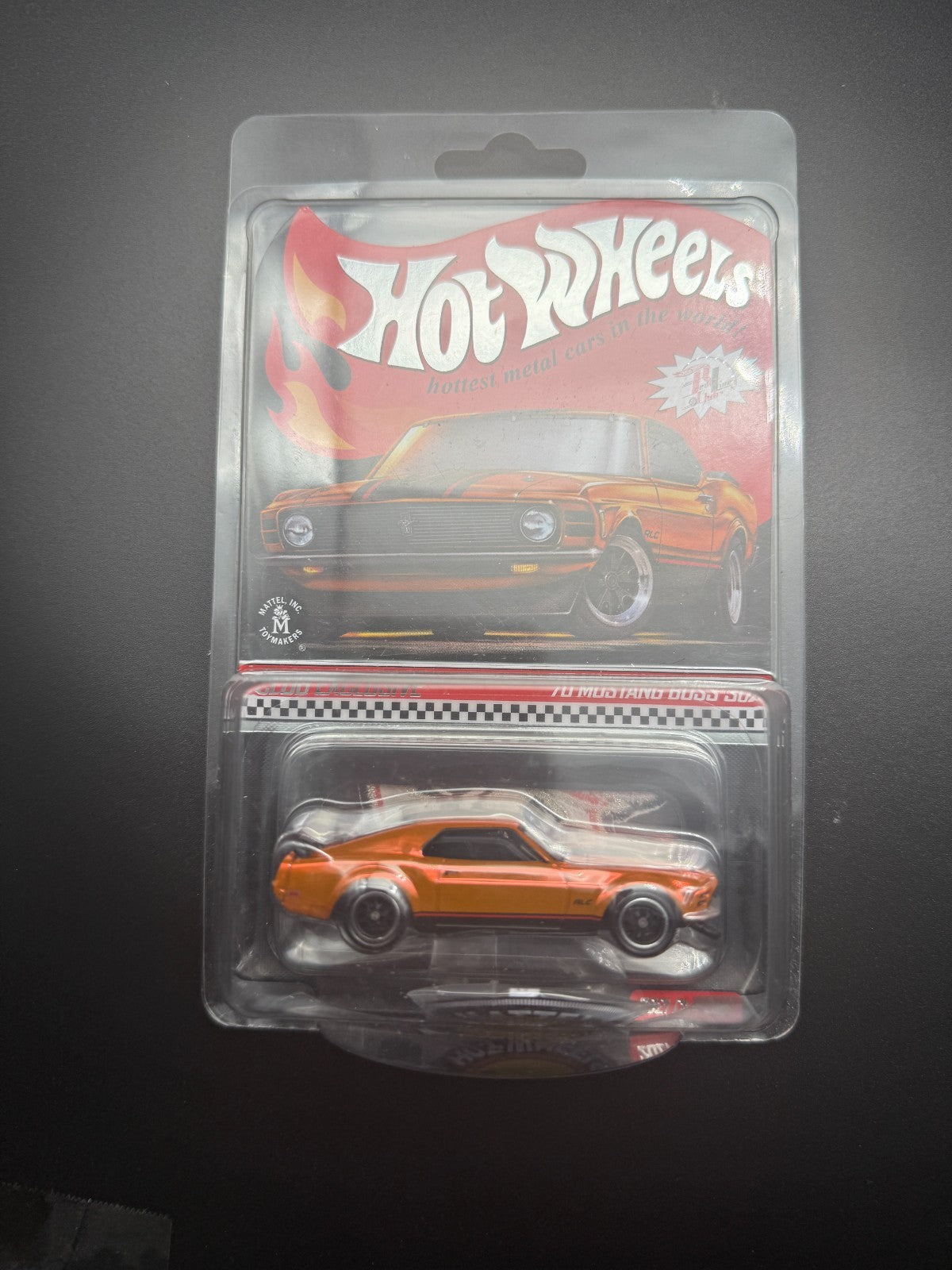 HOT WHEELS RLC MUSTANG BOSS 302 (2021) MEMBERSHIP CAR / VINTAGE BUTTON AND PATCH