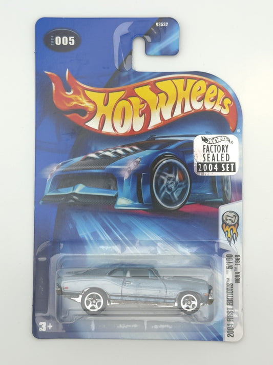 Hot Wheels #005 1968 Nova First Edition Factory Sealed 2004 Set w Protector