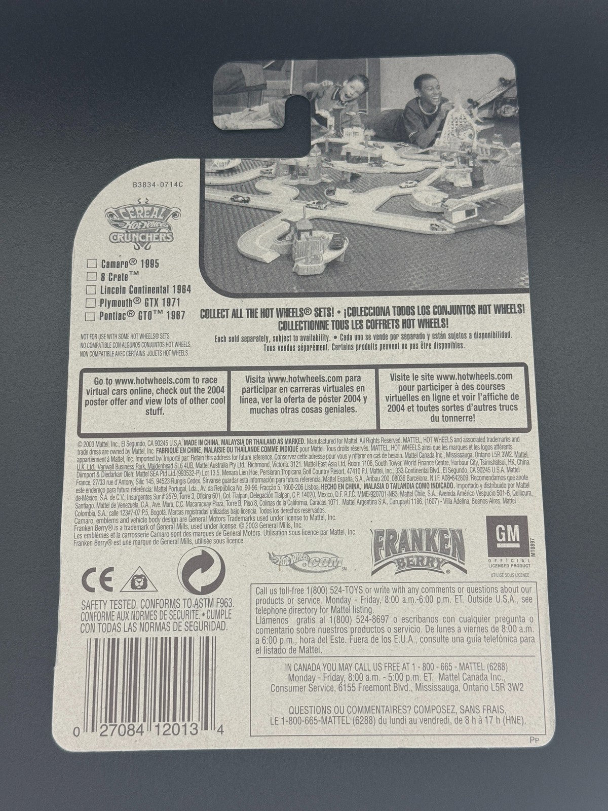 Hot Wheels Camaro 1995 Cereal Crunchers Factory Sealed 2004 Set w Protector