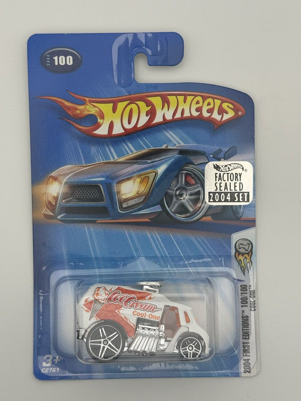 Hot Wheels #100 Cool-One First Edition Factory Sealed 2004 Set w Protector